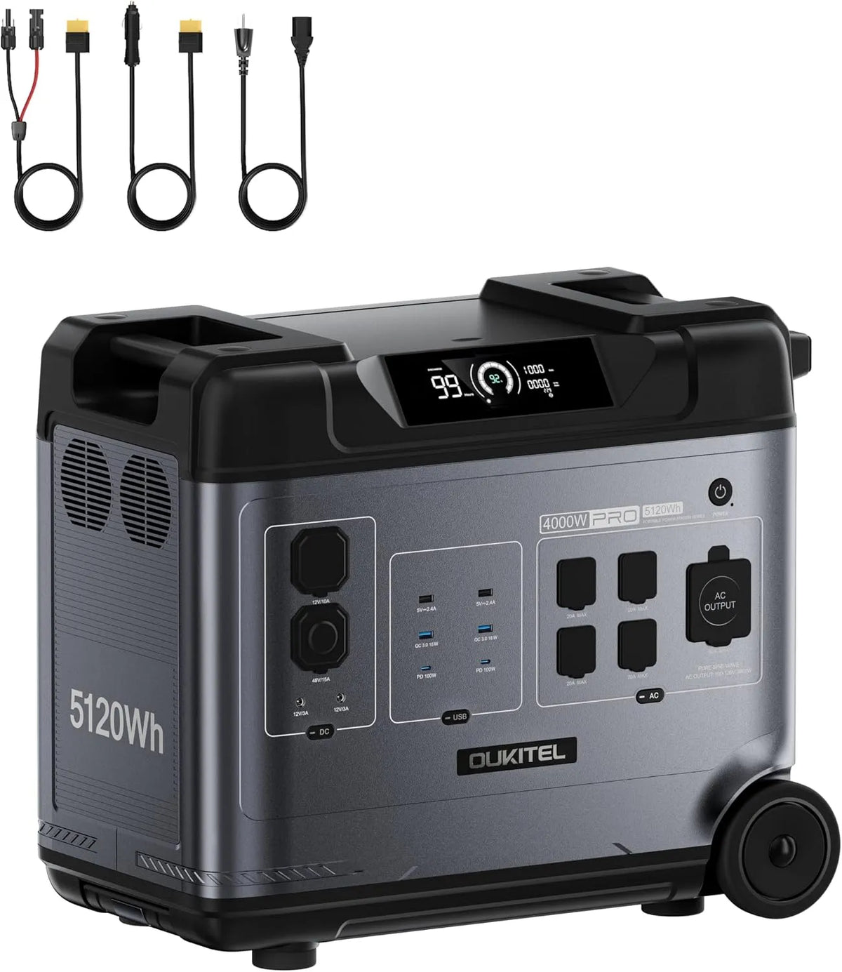 OUKITEL P5000 Power station portatile e generatore solare, 5120Wh, 4000W, alimentazione solare, per campeggio e camper