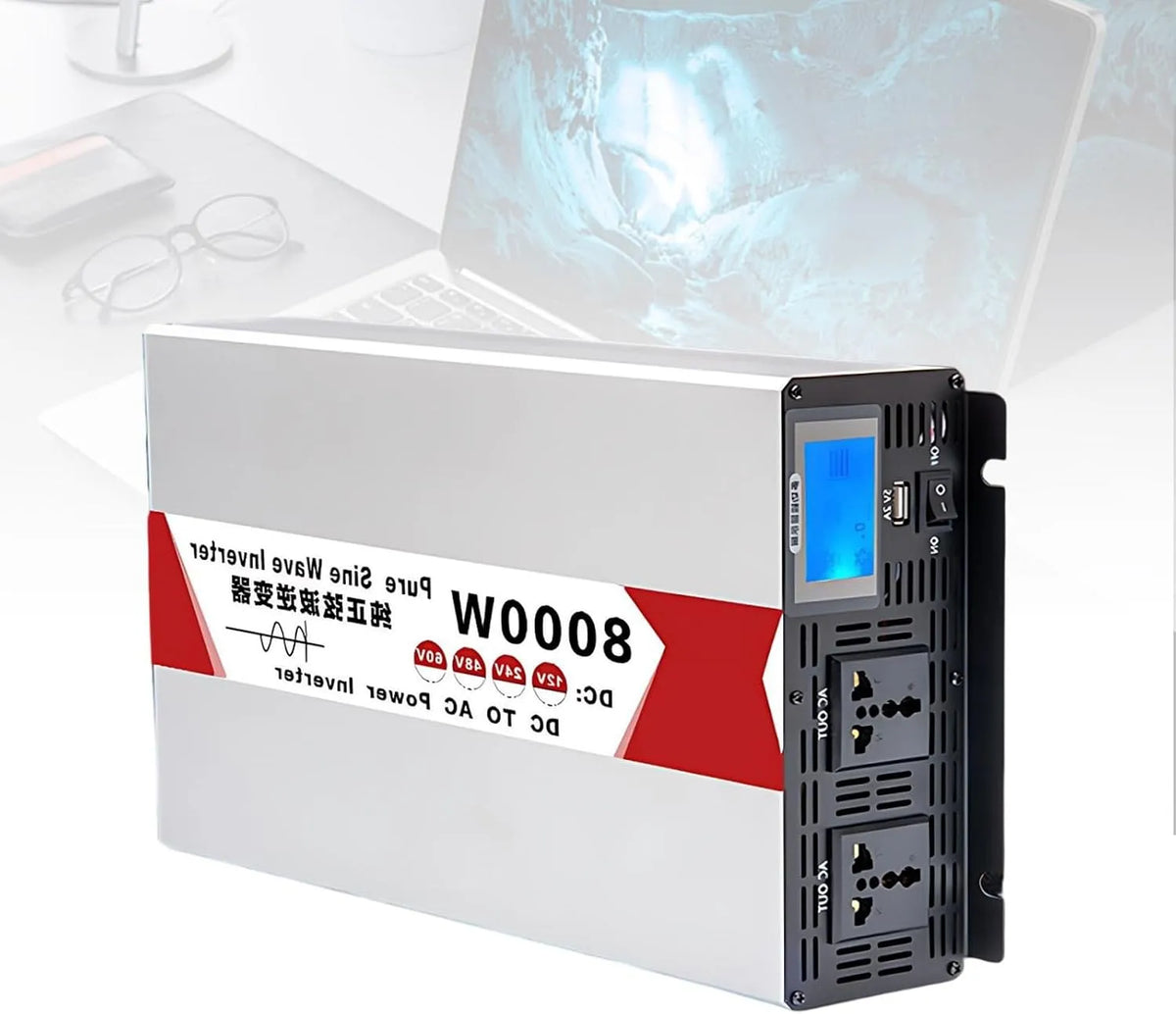 Inverter solare ibrido e inverter con regolatore MPPT, 5000 W, alimentazione solare, onda sinusoidale pura, 24 V, 230 V, per impianto solare off-grid