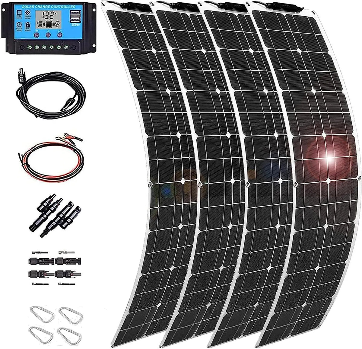 Pannello solare e modulo fotovoltaico, 800 W, per barca e impianto di bordo, monocristallino