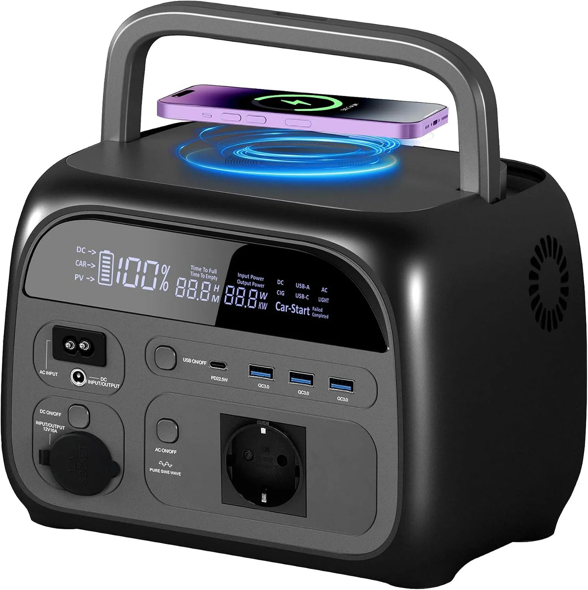 AP400 Power station portatile e generatore solare, 345 Wh, alimentazione solare, ricarica rapida, 400 W, 500 W, 120 W