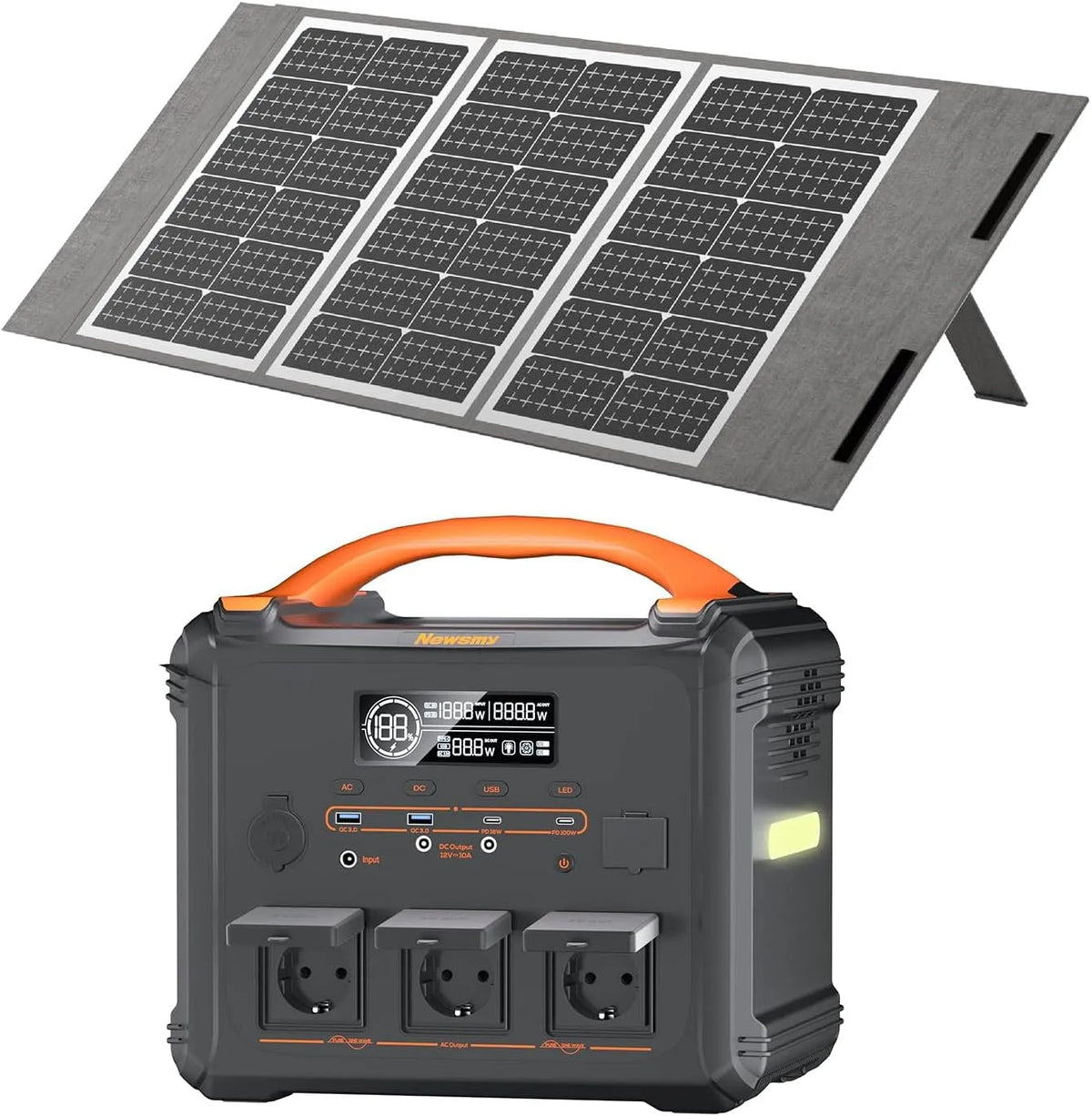 LiMnFePO4 Power station portatile e generatore solare, 1102,5 Wh, alimentazione solare, 100 W