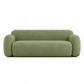 Divano 2 posti in tessuto bouclé poliestere verde salvia struttura in legno dimensioni 200 cm 90 cm 72 cm