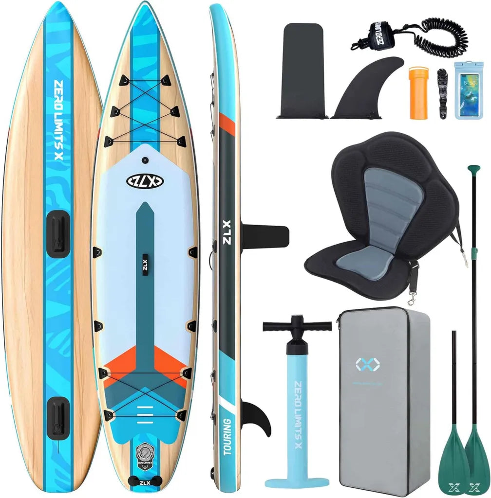 SUP Gonfiabile 350x83cm per Principianti, Pinna Removibile, 230 Kg, Accessori Touring