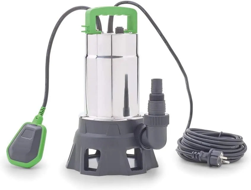Pompa sommersa per acque sporche e pompa di drenaggio, 10.000 l/h, 400 W, 6 m, 25 mm, per piscina e drenaggio