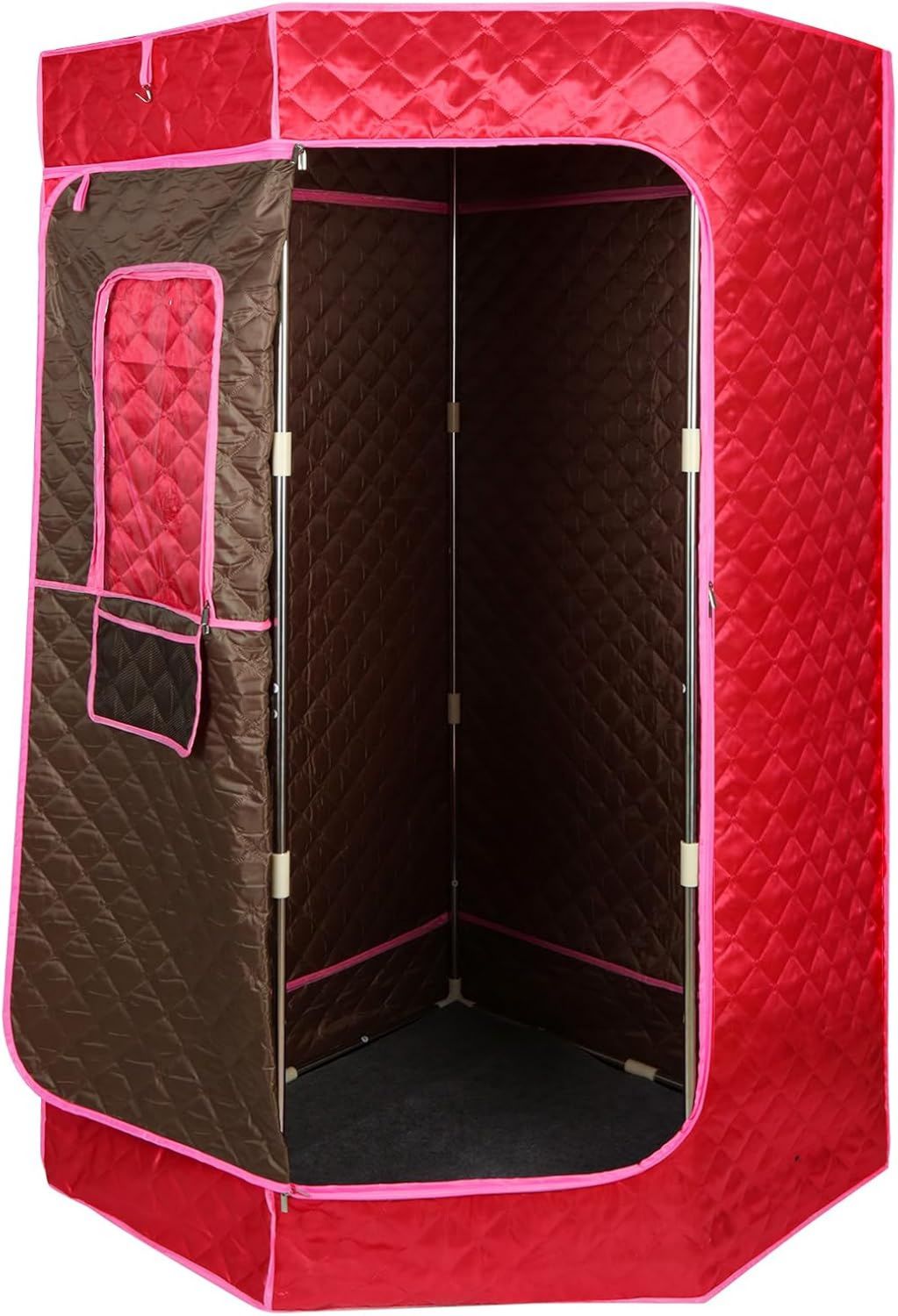 Sauna a vapore portatile – pieghevole, con telecomando, design portatile, 90 x 90 x 180 cm, 3L, 1500 W, rosso