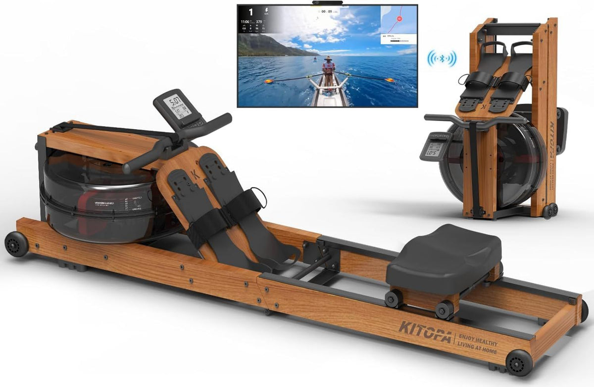 Vogatore - struttura in legno, pieghevole, regolabile, connettività Bluetooth, 200kg
