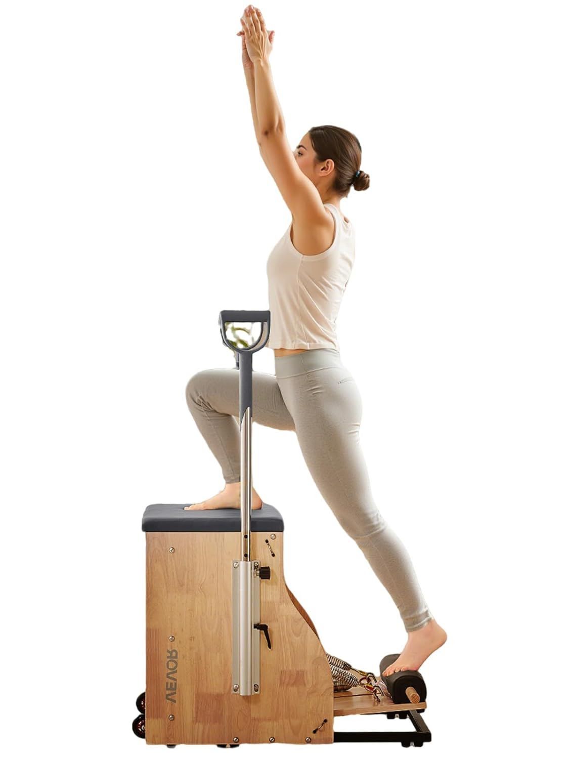 VEVOR Scatola per Riformatore per Pilates: struttura in legno, 625 x 435 x 240 mm, nero