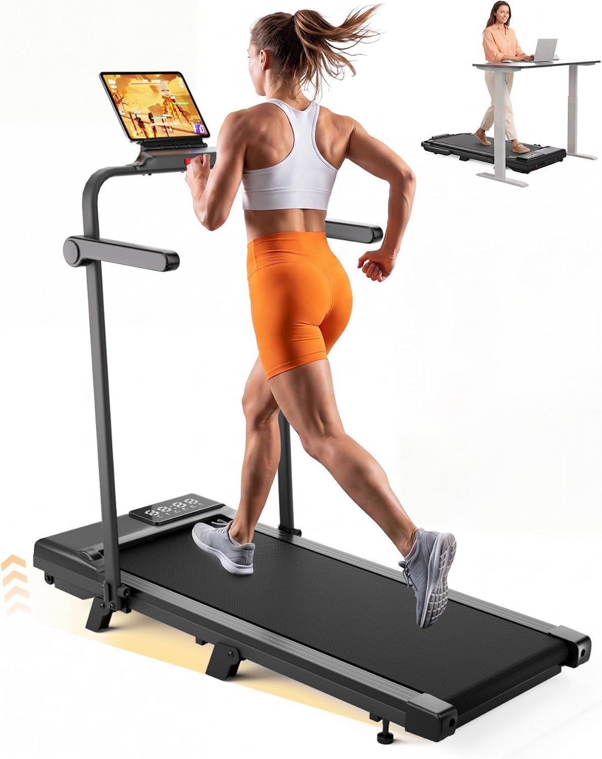 Tapis roulant da scrivania – inclinazione regolabile, pieghevole, 136 kg, 12 km/h