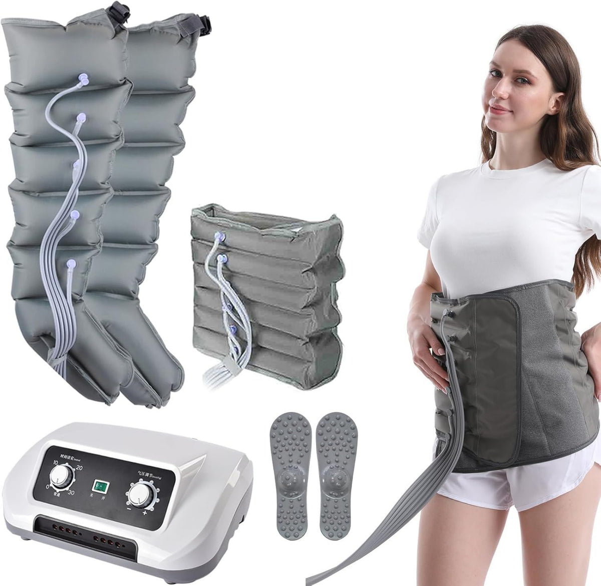 Stivali per pressoterapia: massaggio a compressione d'aria, 6 camere