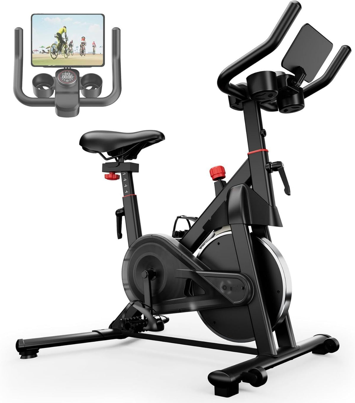 Superun Home Exercise Bike with Adjustable Magnetic Resistance: resistenza magnetica, regolabile, con display, uso professionale, 136 kg