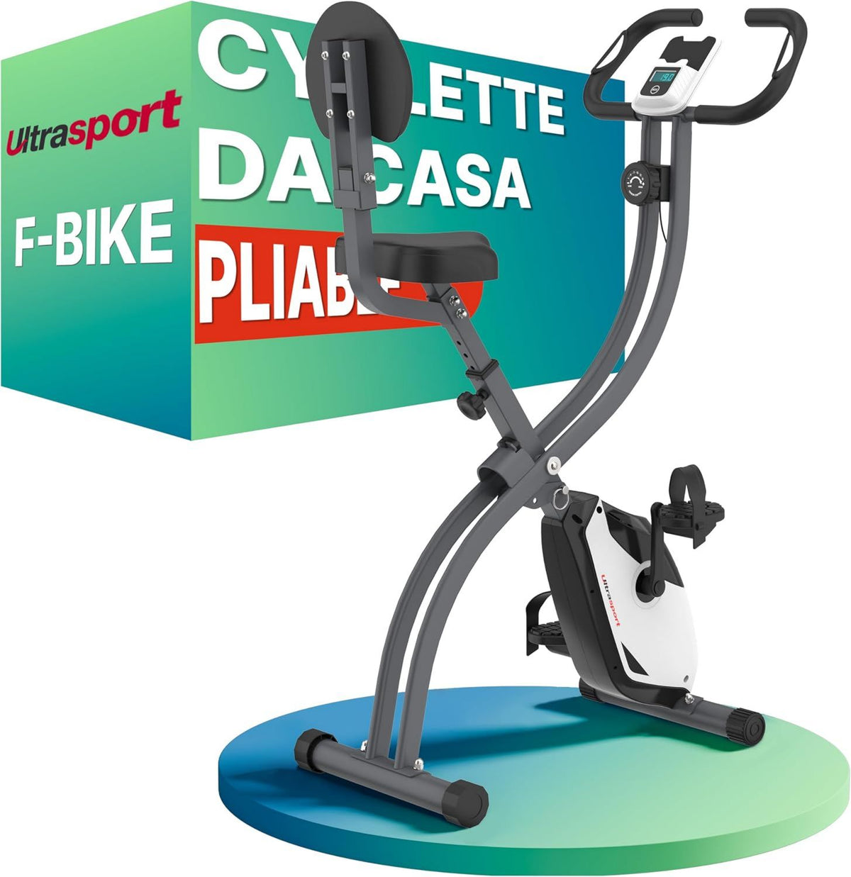 Cyclette - pieghevole, con display, 130 KG