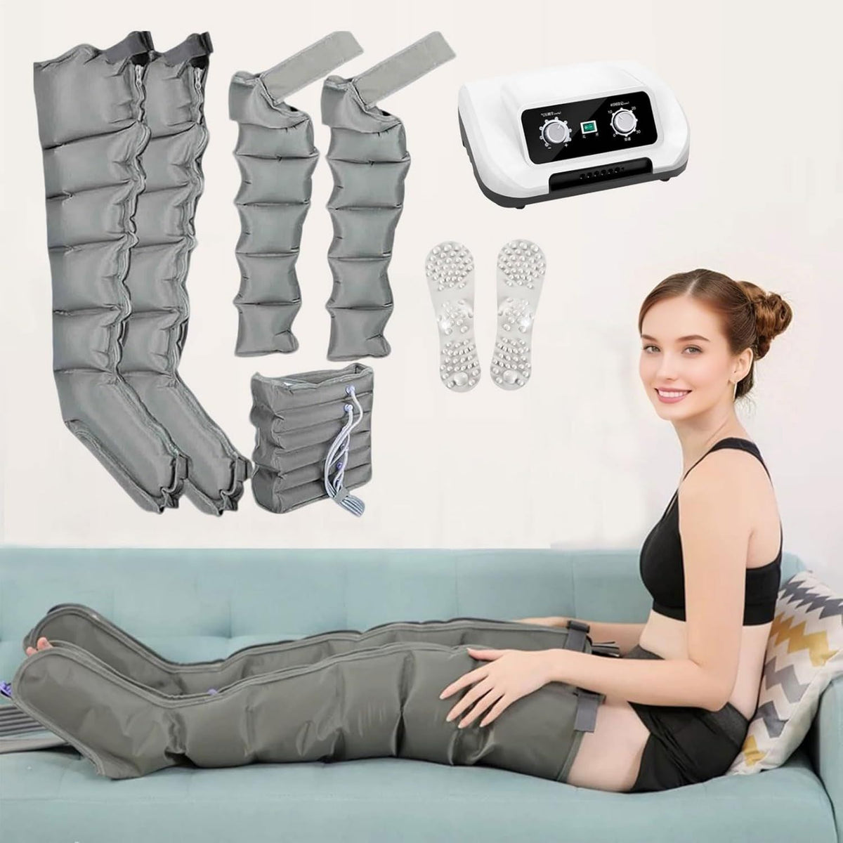 Stivali per pressoterapia – massaggio a compressione d'aria, per braccia e gambe