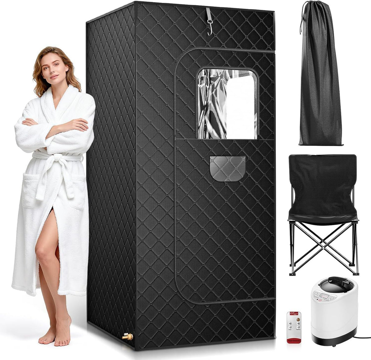 Sauna a vapore portatile: allenamento total body, design portatile, 180 x 85 x 85cm, 3L, 1000W